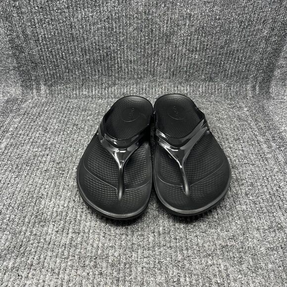 OOFOS Oolala Flip Flop Sandals Recovery Black Women’s Size 11 US - Picture 2 of 6